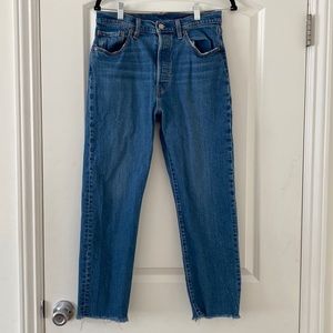 Levi 501’s size 29 W, 26 L classic denim blue